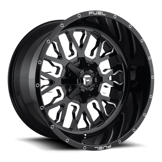 Fuel UTV D611 STROKE 20x7 13 4x137/4x137 GLOSS BLACK MILLED