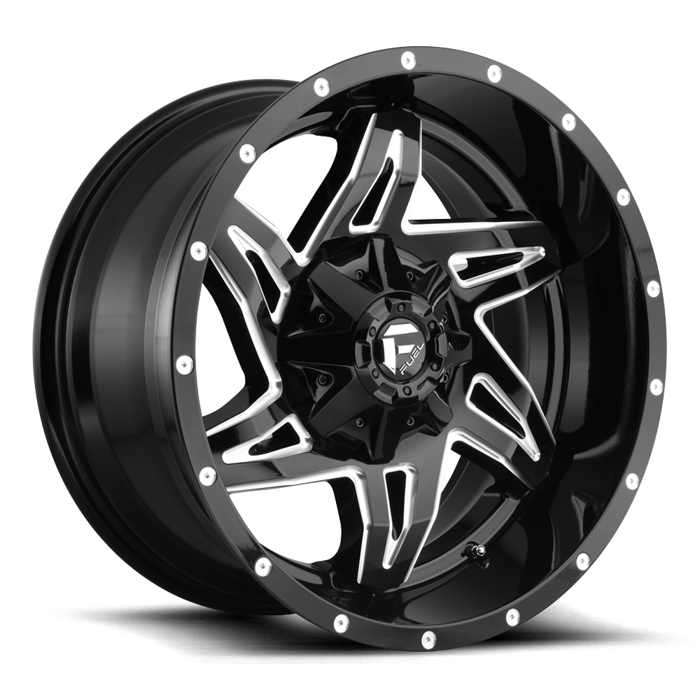 Fuel 1PC D613 ROCKER 20X10 -18 8X180/8X7.1 GLOSS BLACK MILLED