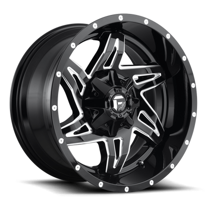 Fuel 1PC D613 ROCKER 20X10 -18 8X180/8X7.1 GLOSS BLACK MILLED