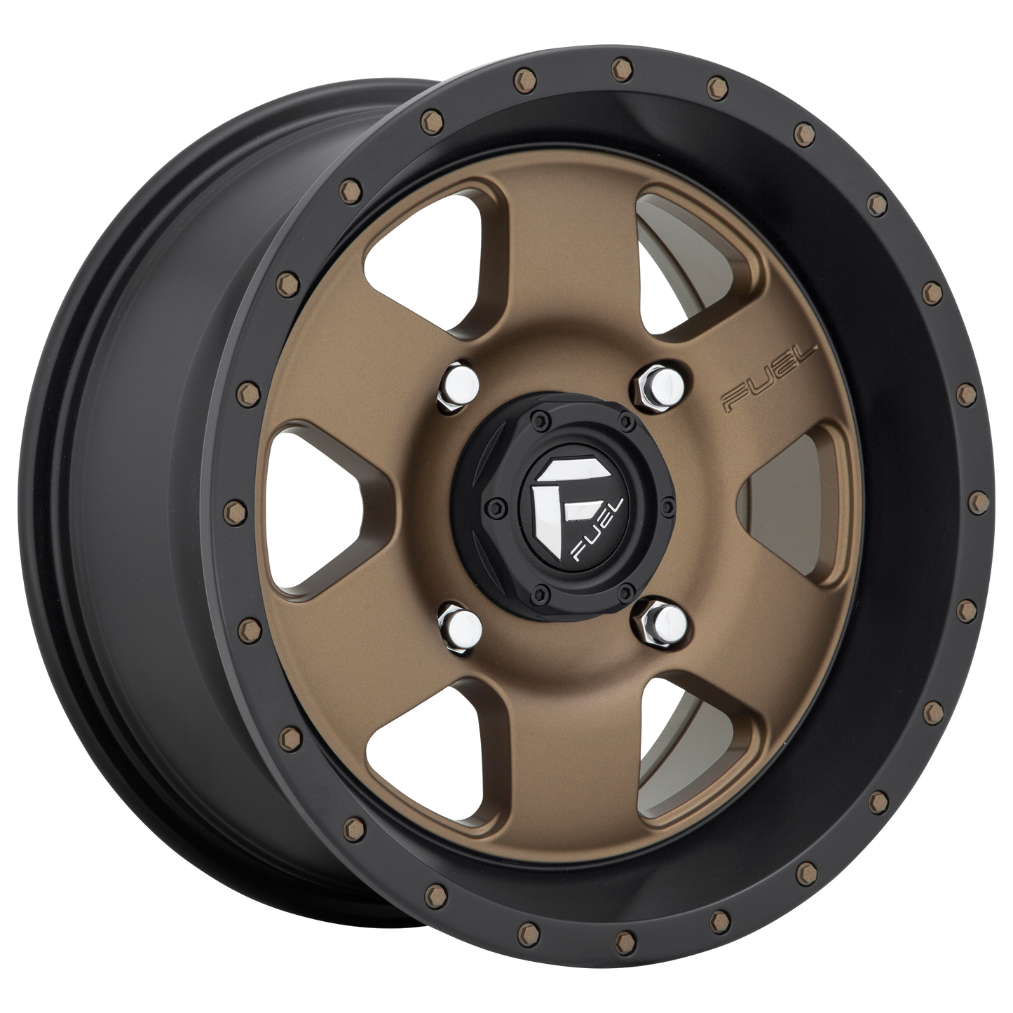 Fuel UTV D617 PODIUM 15X7 13 4X156/4X156 MATTE BRONZE BLACK BEAD RING