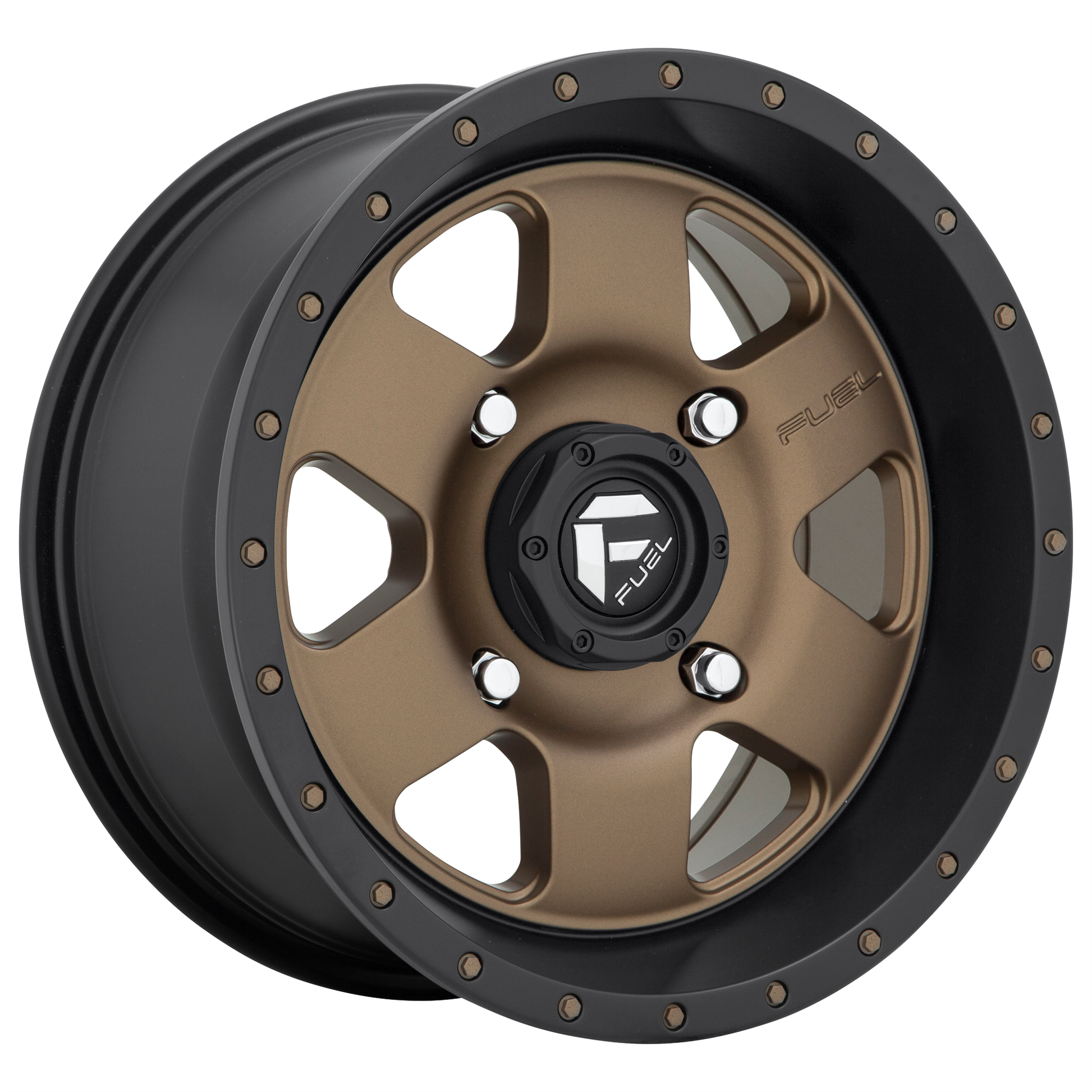 Fuel UTV D617 PODIUM 15X7 13 4X156/4X156 MATTE BRONZE BLACK BEAD RING