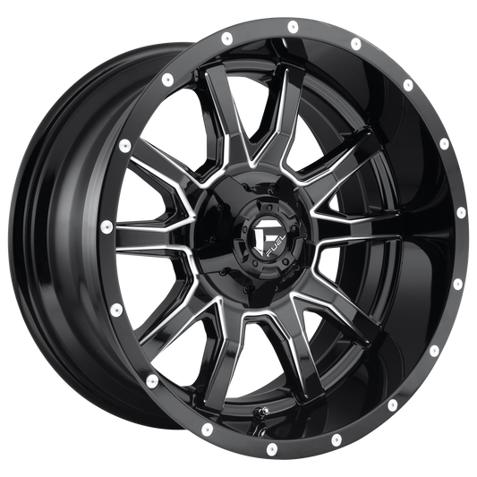 Fuel 1PC D627 VANDAL 20X10 -18 5X114.3/5X127 GLOSS BLACK MILLED