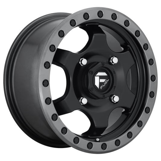 Fuel UTV D639 GATLING 15X7 55 4X156/4X156 MATTE BLACK GUN METAL RING