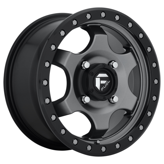 Fuel UTV D640 GATLING 15X7 55 4X156/4X156 MATTE GUN METAL BLACK BEAD RING