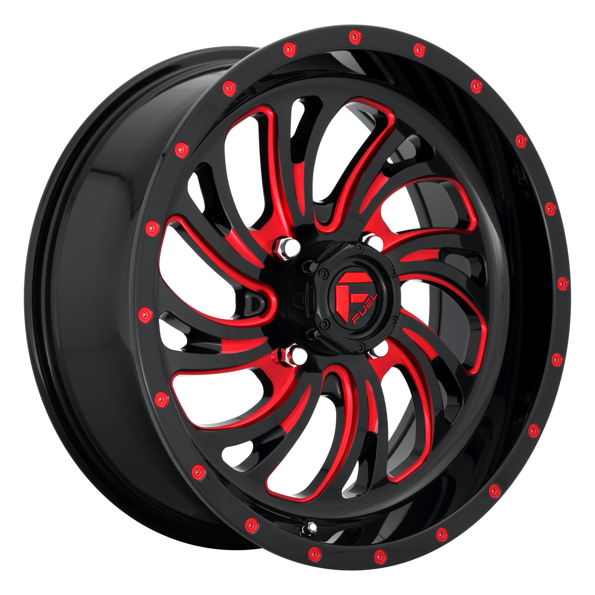 Fuel UTV D642 KOMPRESSOR 18x7 13 4x137/4x137 GLOSS BLACK RED TINTED CLEAR