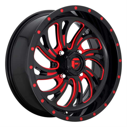 Fuel UTV D642 KOMPRESSOR 20x7 13 4x156/4x156 GLOSS BLACK RED TINTED CLEAR