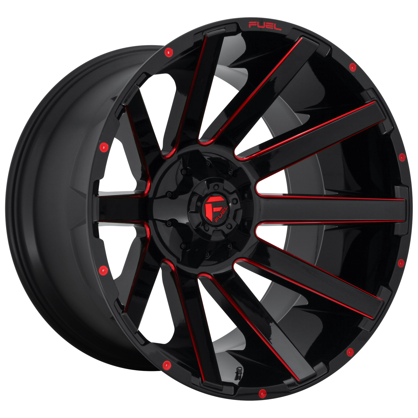 Fuel 1PC D643 CONTRA 22X10 -18 6X135/6X139.7 GLOSS BLACK RED TINTED CLEAR