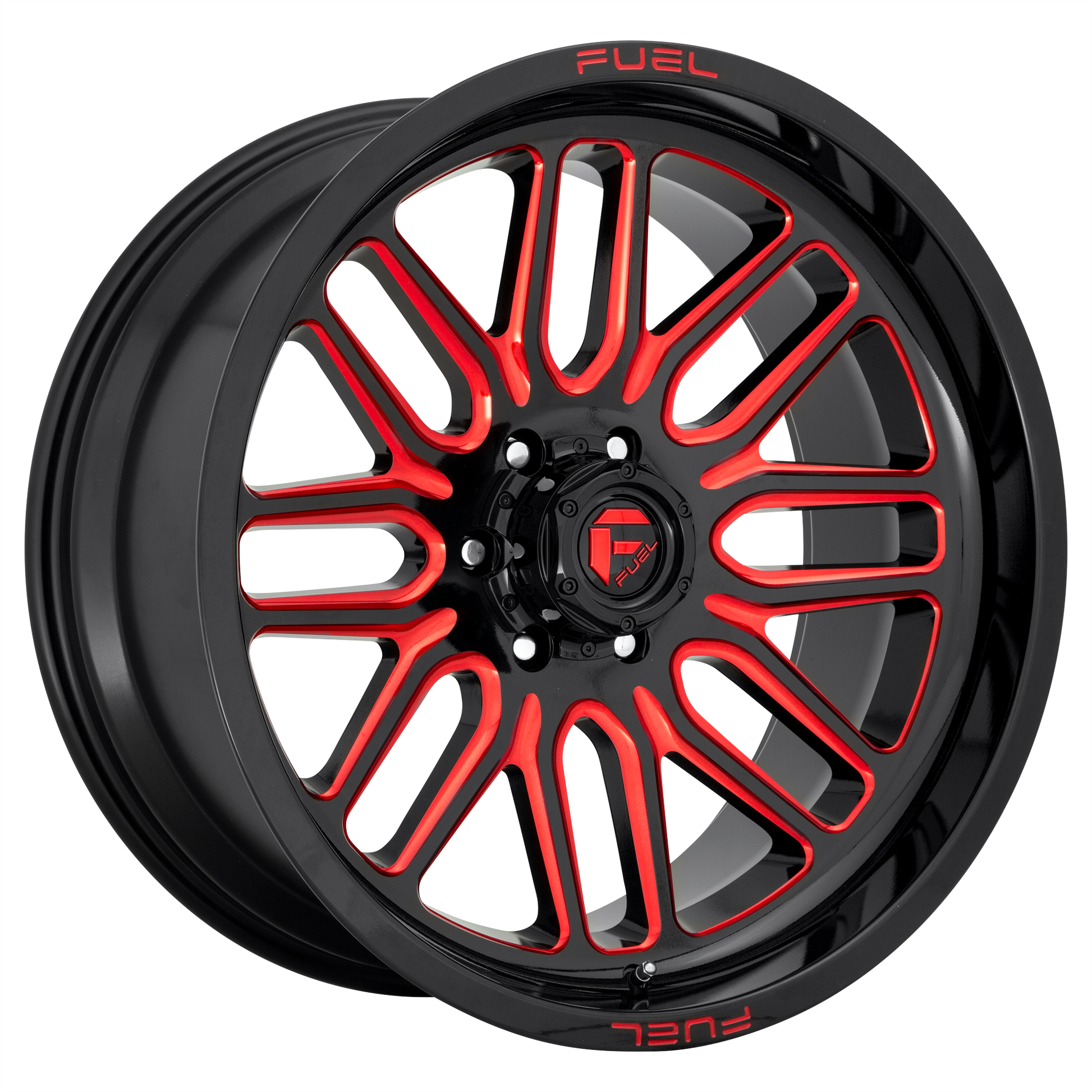 Fuel 1PC D663 IGNITE 22X10 -18 8X170/8X6.7 GLOSS BLACK RED TINTED CLEAR
