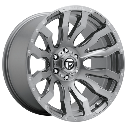 Fuel 1PC D693 BLITZ 20X9 1 8X165.1 BRUSHED GUN METAL TINTED CLEAR