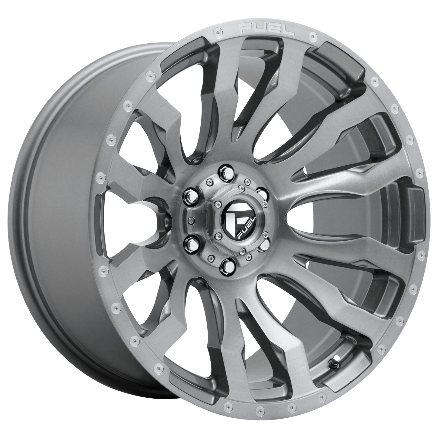 Fuel 1PC D693 BLITZ 20X9 1 8X180/8X7.1 BRUSHED GUN METAL TINTED CLEAR
