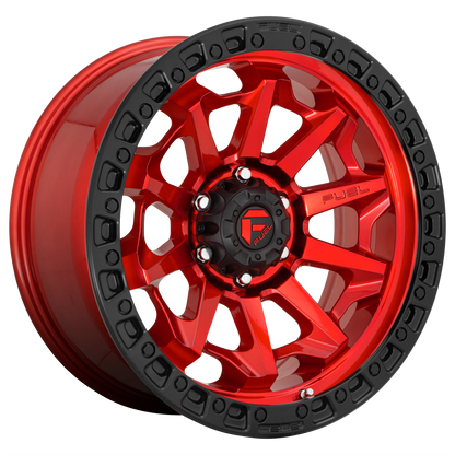 Fuel 1PC D695 COVERT 18X9 -12 8X170/8X6.7 CANDY RED BLACK BEAD RING