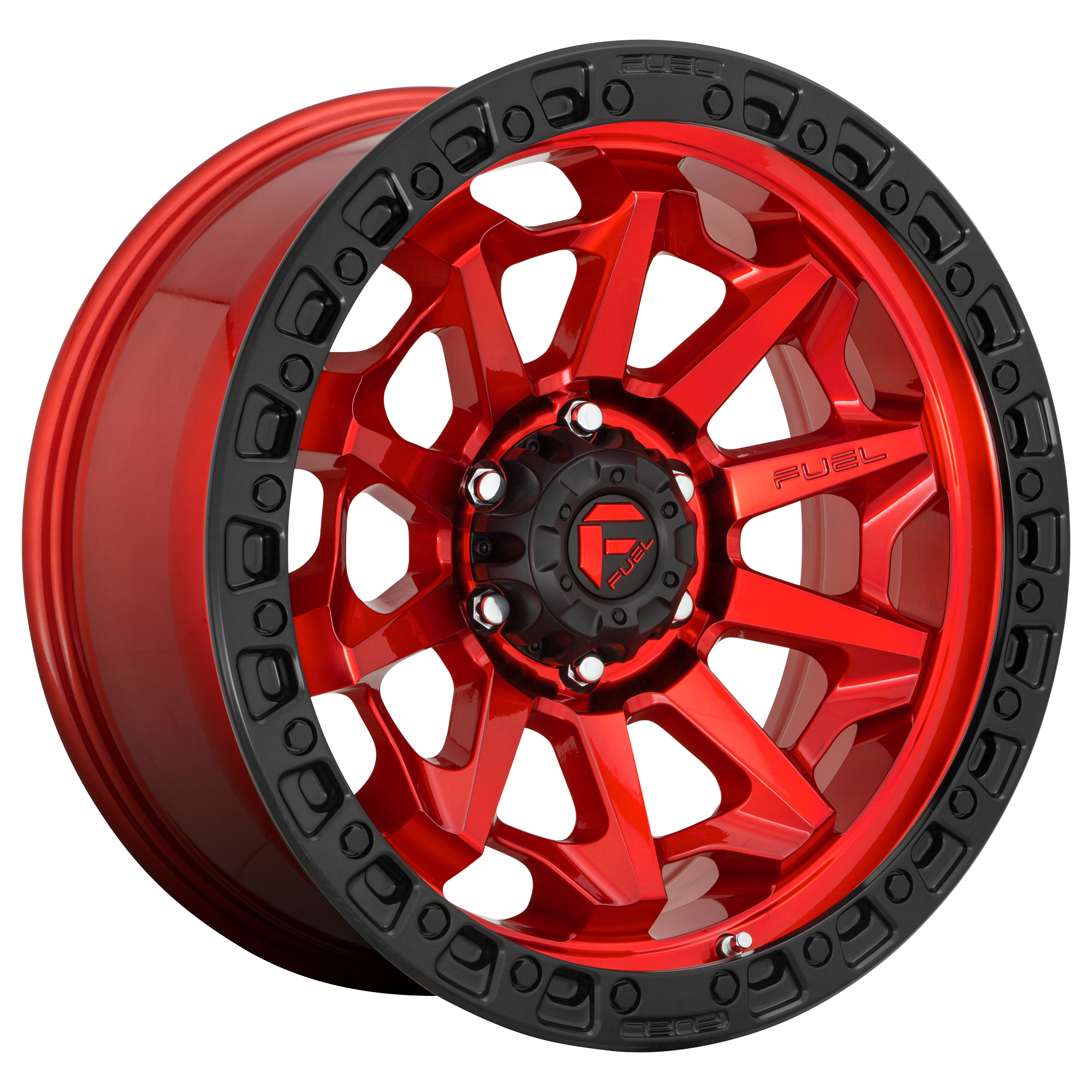 Fuel 1PC D695 COVERT 18X9 1 8X165.1 CANDY RED BLACK BEAD RING
