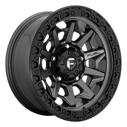 Fuel 1PC D716 COVERT 15X8 -19 5X114.3/5X4.5 Matte Gun Metal Black Bead Ring