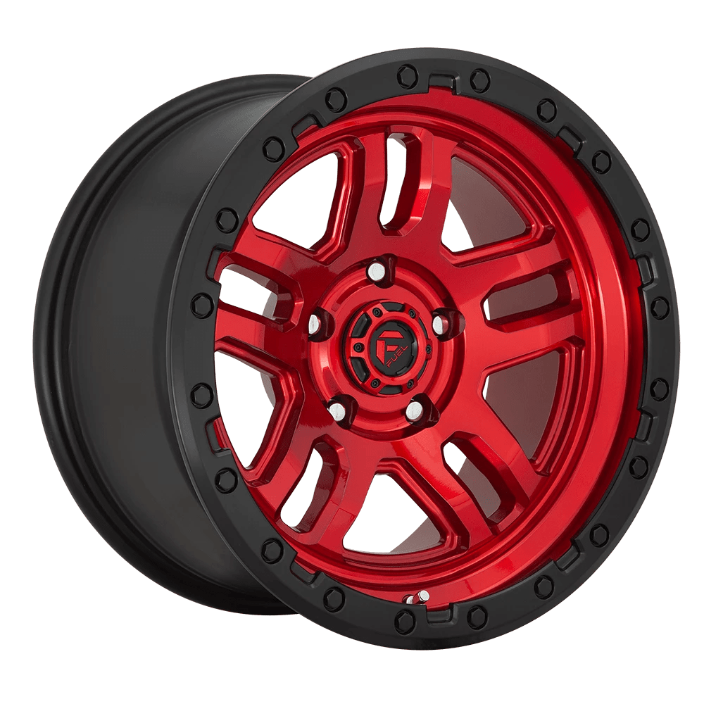Fuel 1PC D732 AMMO 17X9 1 6X114.3/6X4.5 CANDY RED BLACK BEAD RING