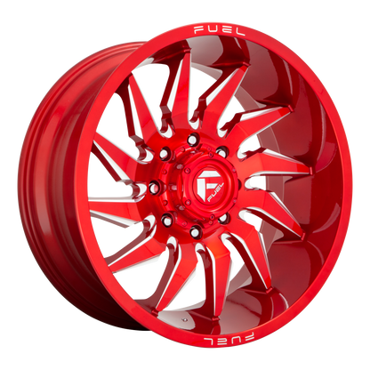 Fuel 1PC D745 SABER 24X12 -44 8X180/8X7.1 CANDY RED MILLED