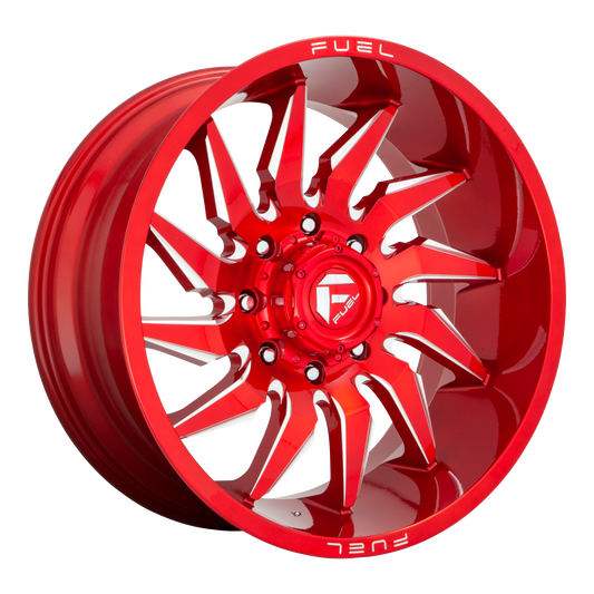 Fuel 1PC D745 SABER 24X12 -44 8X180/8X7.1 CANDY RED MILLED