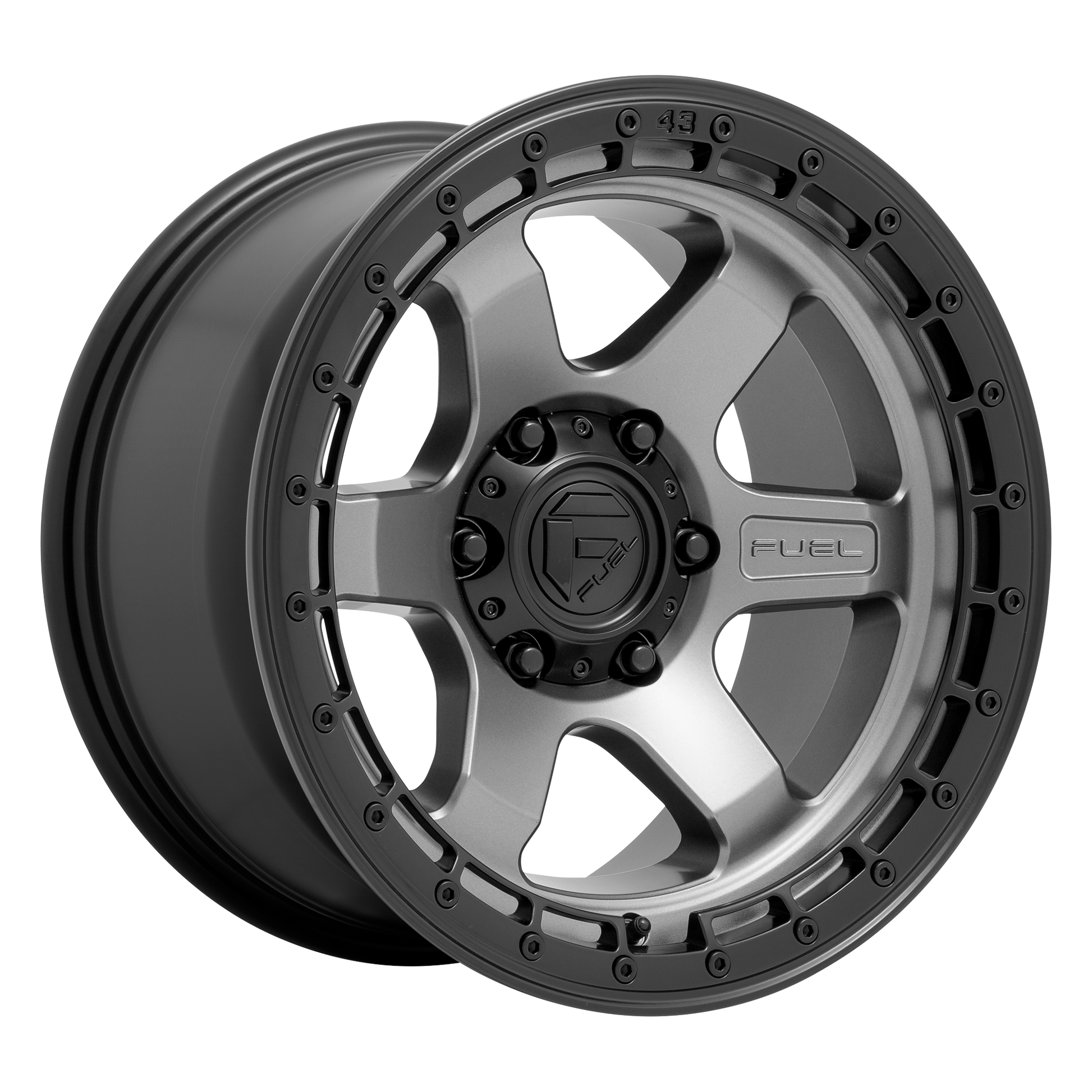 Fuel 1PC D752 BLOCK 17X9 -12 5X127/5X5.0 Matte Gunmetal With Black Ring