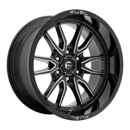 Fuel 1PC D761 CLASH 24X12 -44 6X139.7/6X5.5 Gloss Black Milled