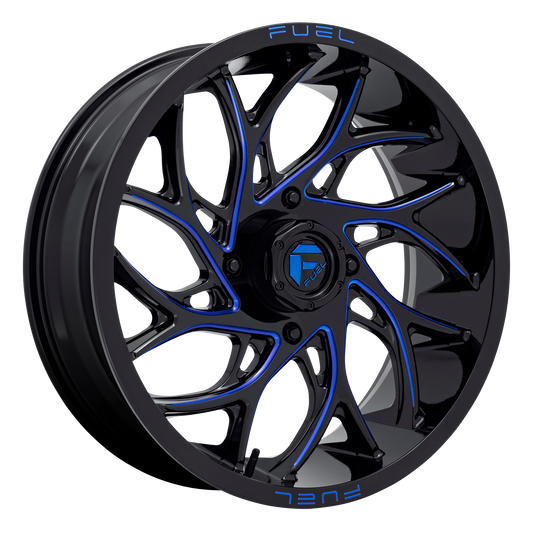 Fuel UTV D778 RUNNER UTV 20X7 13 4X156/4X156 Gloss Black Milled Candy Blue
