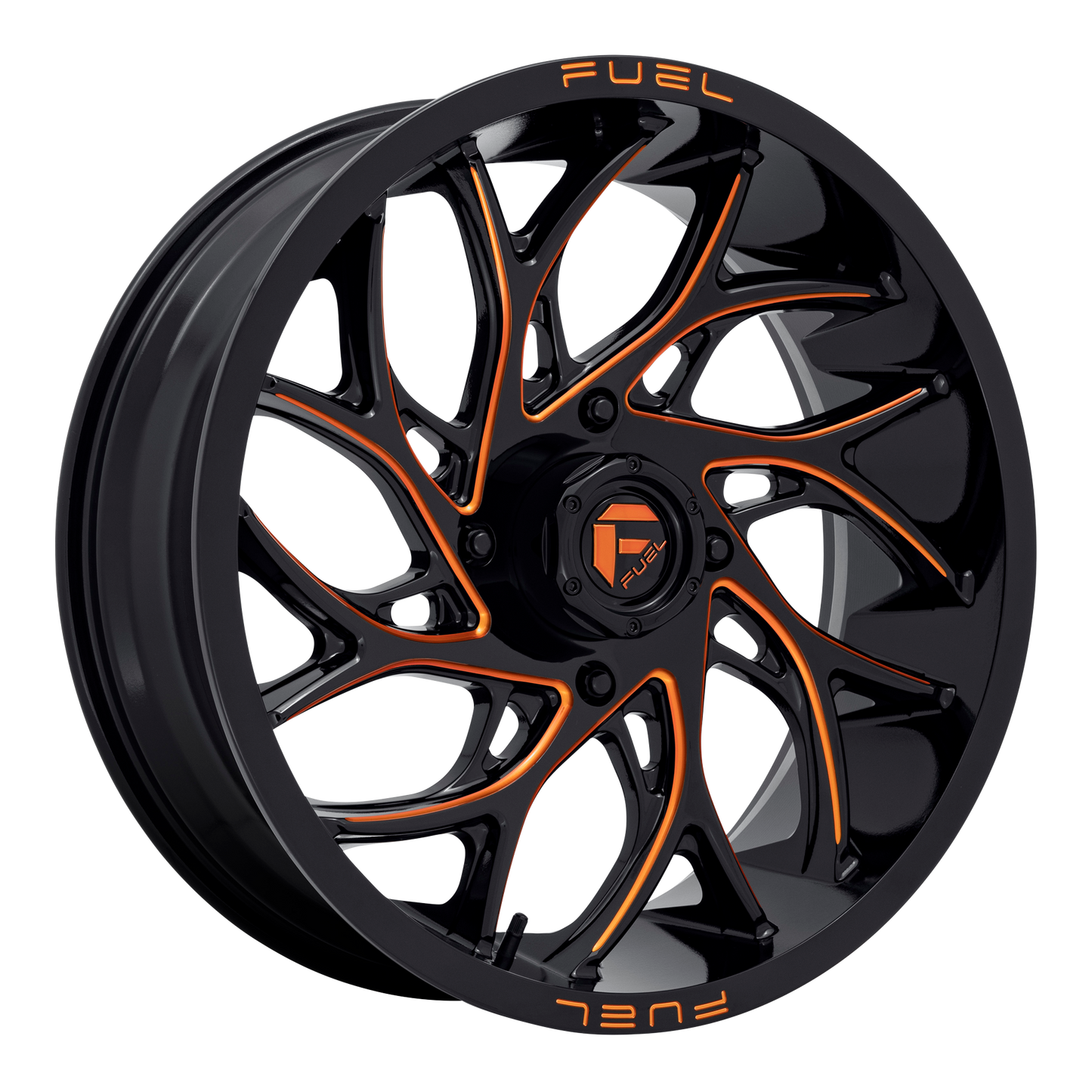 Fuel UTV D780 RUNNER UTV 20X7 13 4X137/4X137 Gloss Black Milled Orange