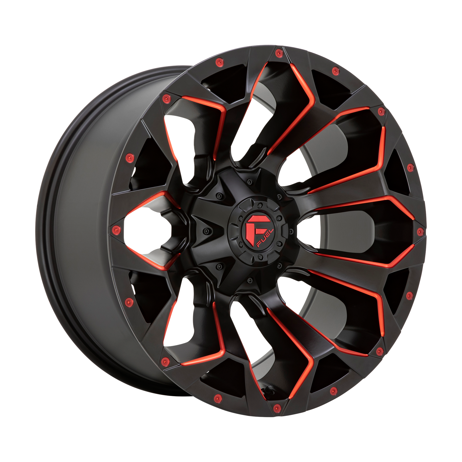 Fuel 1PC D787 ASSAULT 17X8.5 14 5X114.3/5X127/5X4.5/5.0 Matte Black Red Milled