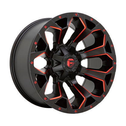 Fuel 1PC D787 ASSAULT 17X8.5 14 5X114.3/5X127/5X4.5/5.0 Matte Black Red Milled