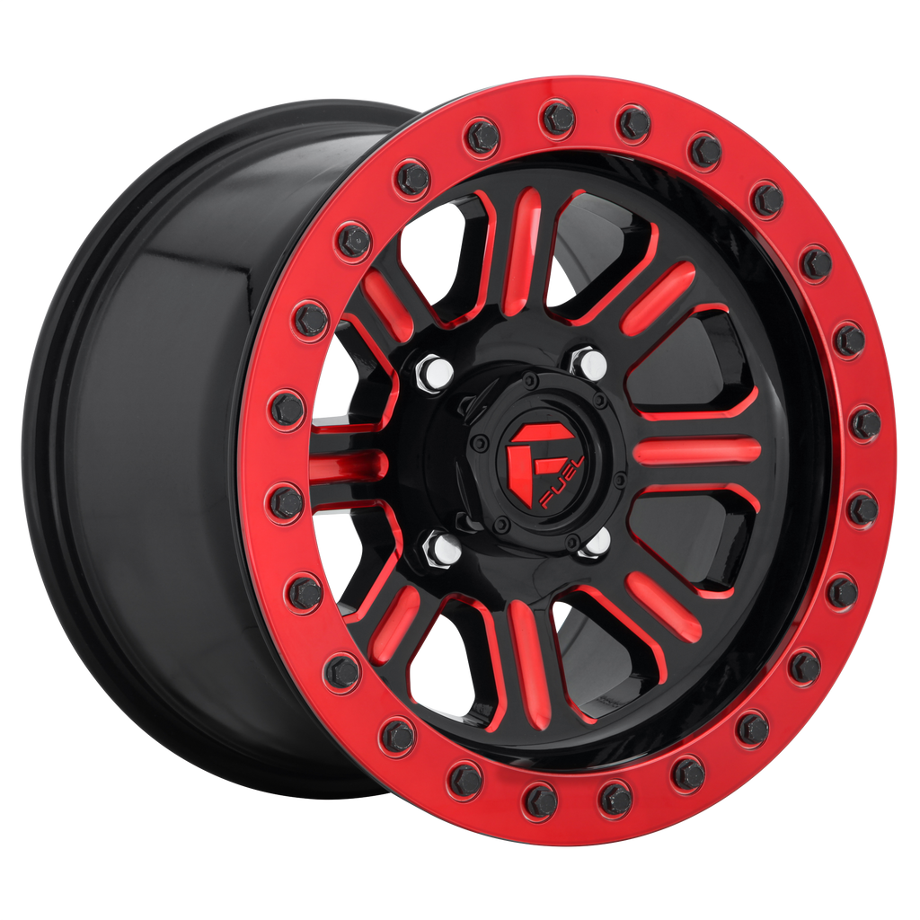 Fuel UTV D911 HARDLINE BL - OFF ROAD ONLY 15x10 25 4x156/4x156 GLOSS BLACK RED TINTED CLEAR