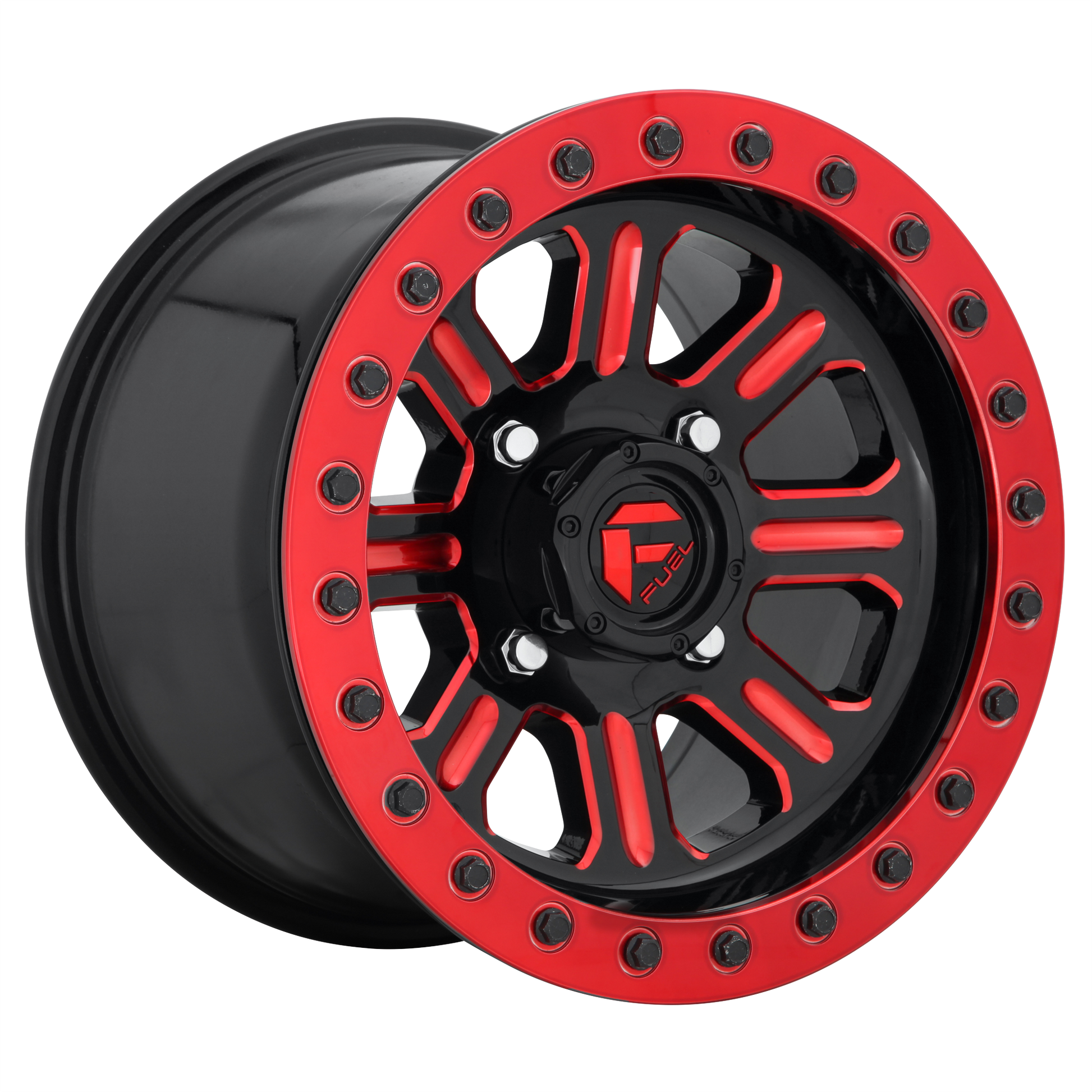 Fuel UTV D911 HARDLINE BL - OFF ROAD ONLY 15x7 38 4x137/4x137 GLOSS BLACK RED TINTED CLEAR