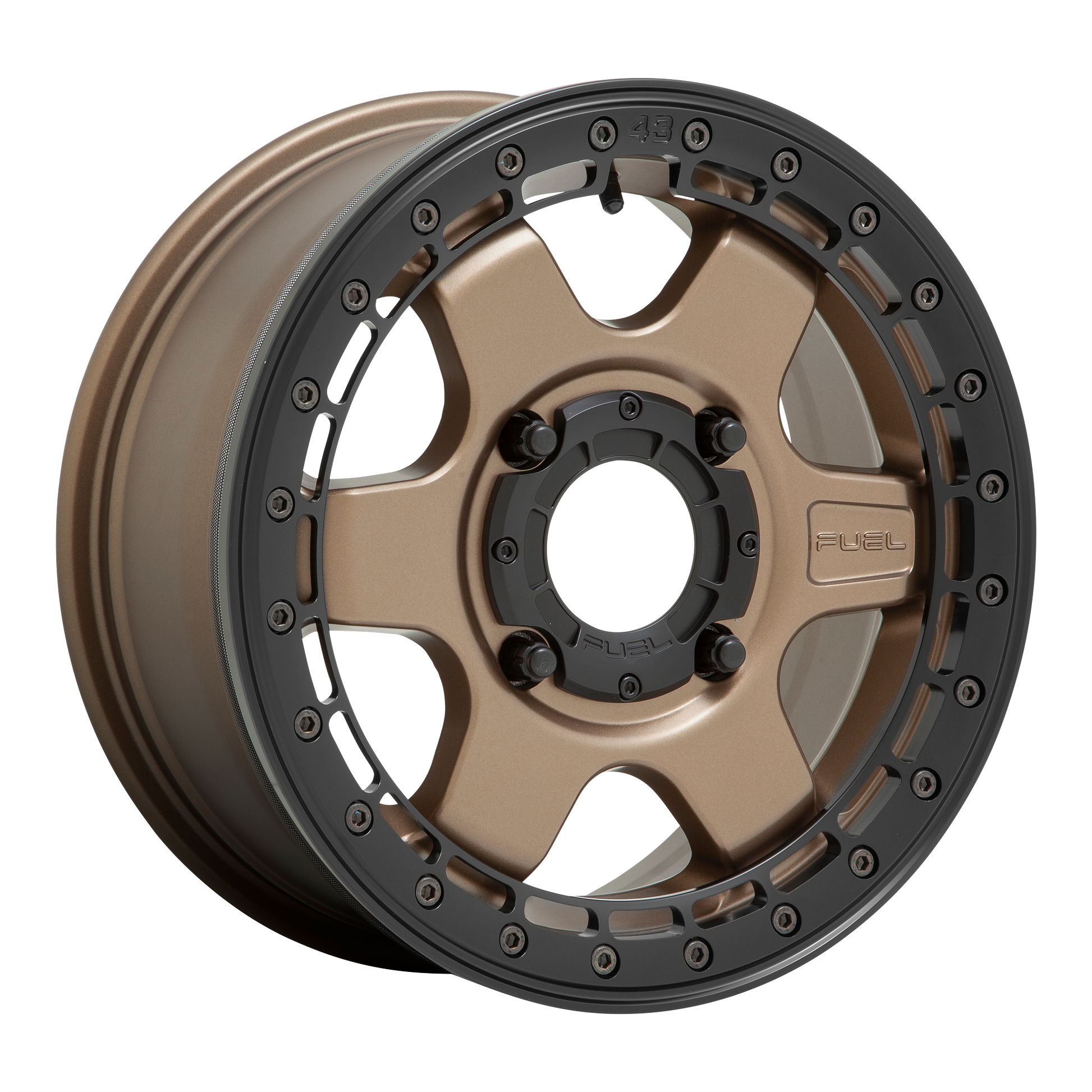 Fuel UTV D924 BLOCK BL - OFF ROAD ONLY 15X6 38 4X156/4X156 Matte Bronze With Black Ring