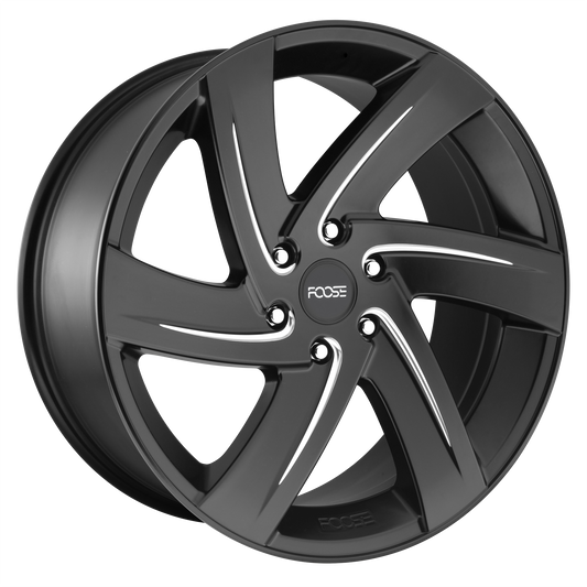 Foose 1PC F167 BODINE 22X9.5 30 6X135/6X5.3 MATTE BLACK MILLED