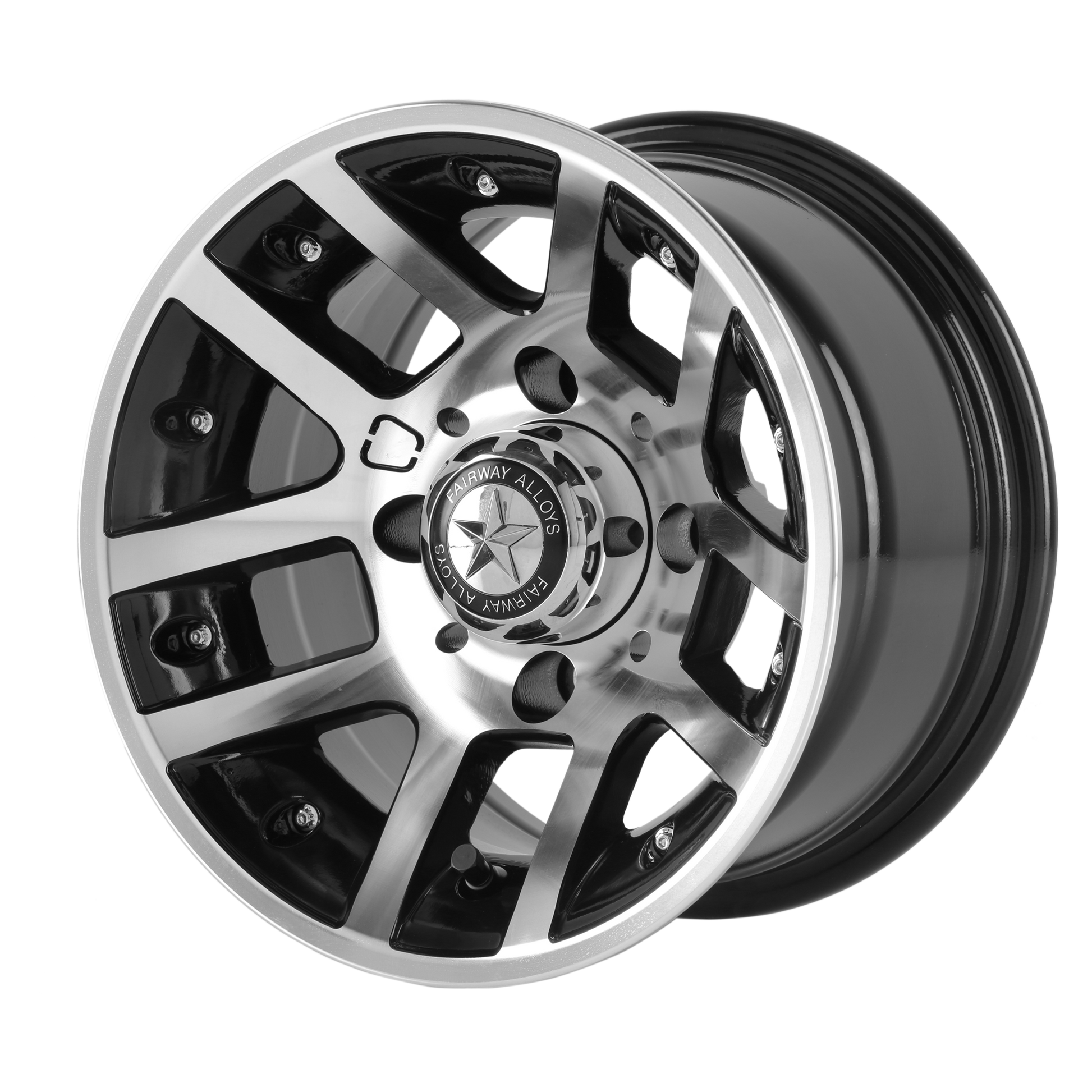 Fairway Alloys FA121 ILLUSION 10X7 -25 4X101.6/4X4.0 Machined Gloss Black