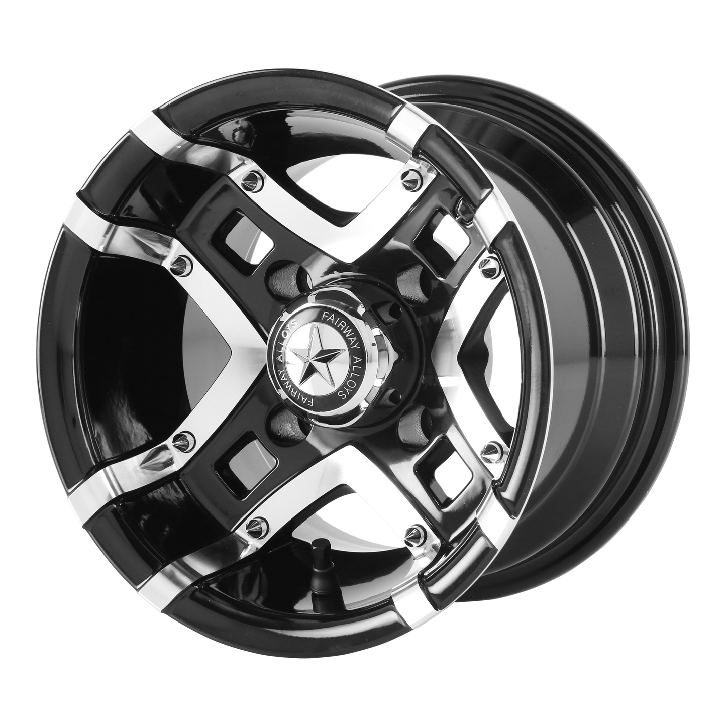 Fairway Alloys FA123 PRESTIGE 10X7 -25 4X101.6/4X4.0 Gloss Black Machined