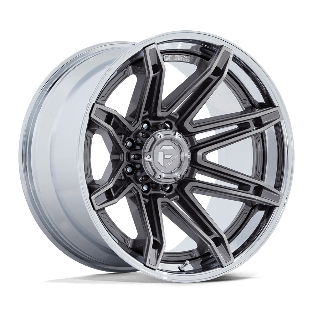 FUEL 1PC FC401 BRAWL 24X12 -44 8X180 PLATINUM WITH CHROME LIP