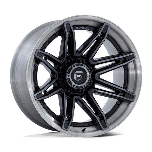 FUEL 1PC FC401 BRAWL 24X12 -44 8X180 GLOSS BLACK WITH BRUSHED GRAY TINT FACE & LIP