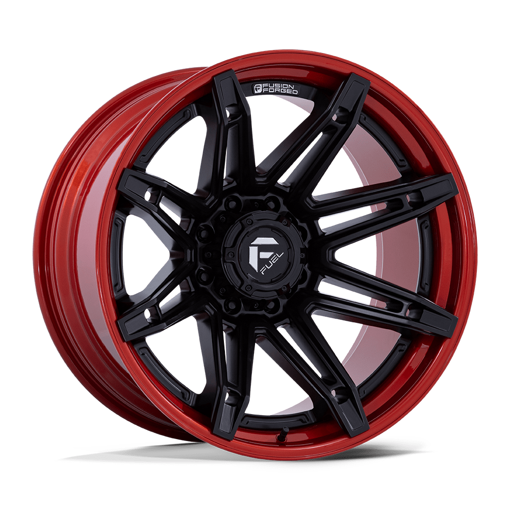 FUEL 1PC FC401 BRAWL 22X12 -44 6X135 MATTE BLACK WITH CANDY RED LIP