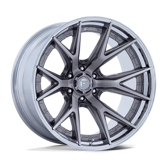 FUEL 1PC FC402 CATALYST 20X10 -18 6X139.7 PLATINUM WITH CHROME LIP