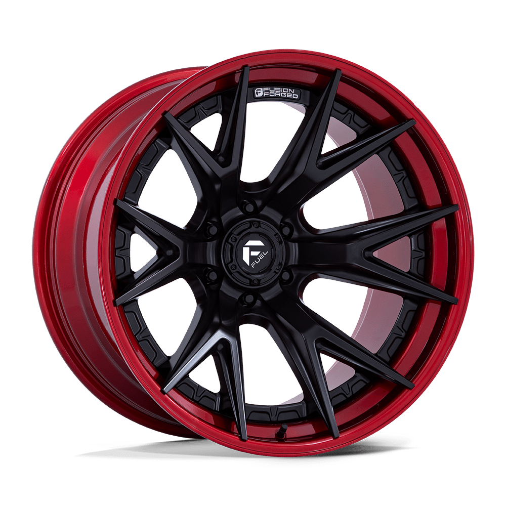 FUEL 1PC FC402 CATALYST 20X10 -18 6X135 MATTE BLACK WITH CANDY RED LIP