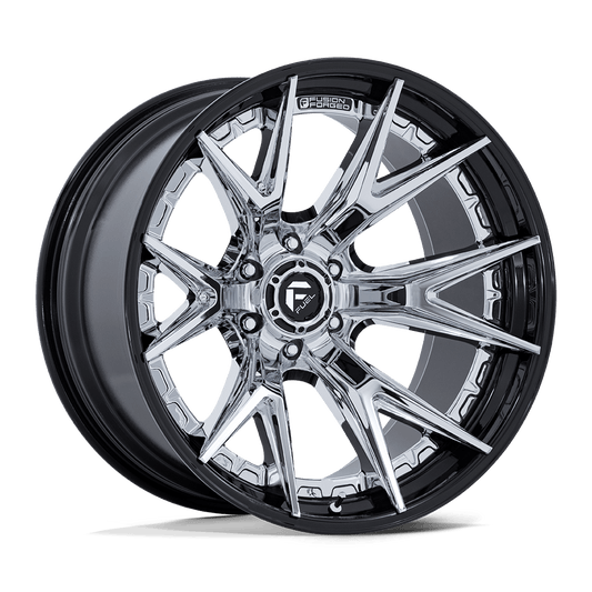 FUEL 1PC FC402 CATALYST 20X10 -18 6X139.7 CHROME WITH GLOSS BLACK LIP