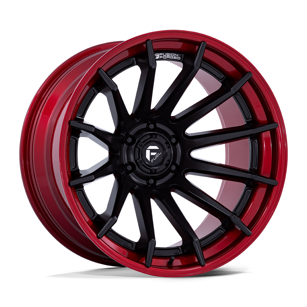FUEL 1PC FC403 BURN 24X12 -44 5X127 MATTE BLACK WITH CANDY RED LIP