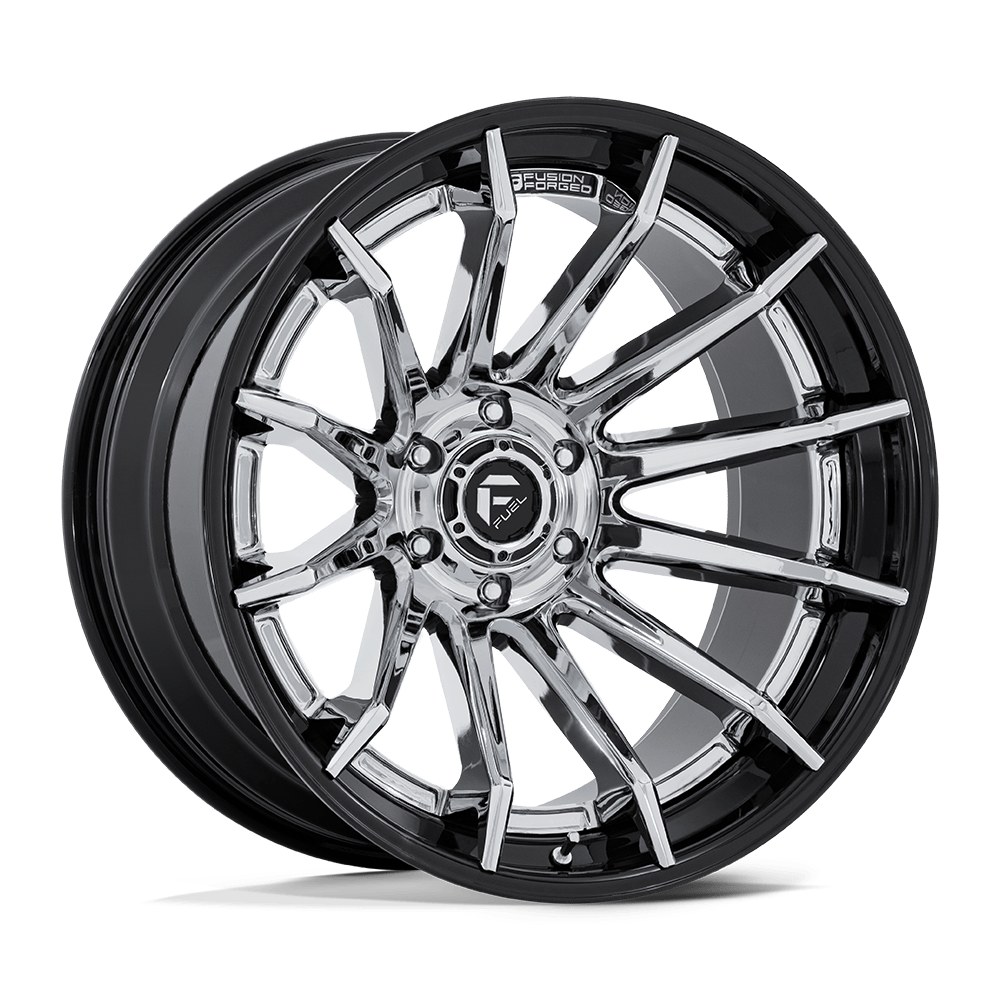 FUEL 1PC FC403 BURN 20X10 -18 6X139.7 CHROME WITH GLOSS BLACK LIP