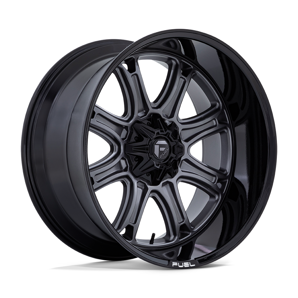 FUEL 1PC DARKSTAR 24X12 -44 BLANK MATTE GUNMETAL WITH BLACK LIP