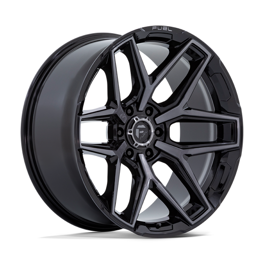 FUEL 1PC FLUX 18X9 20 6X114.3 GLOSS BLACK BRUSHED FACE WITH GRAY TINT