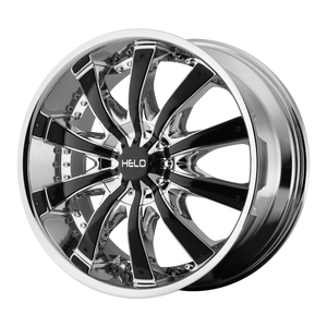 Helo HE875 28X10 15 5X135/5X139.7/5X135/5.5 Chrome Plated With Gloss Black Accents