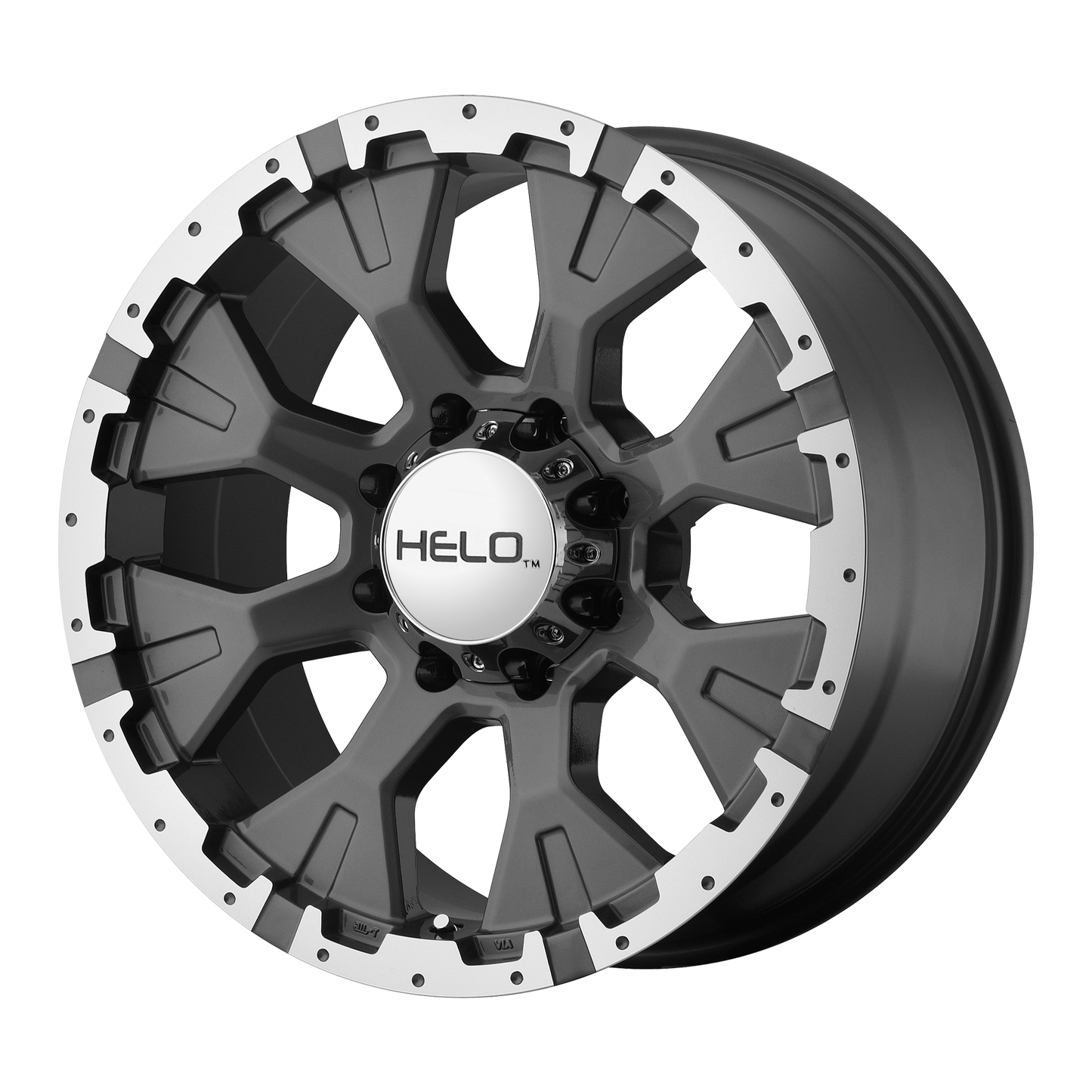 Helo HE878 17X9 -12 6X135/6X5.3 Dark Silver With Machined Flange
