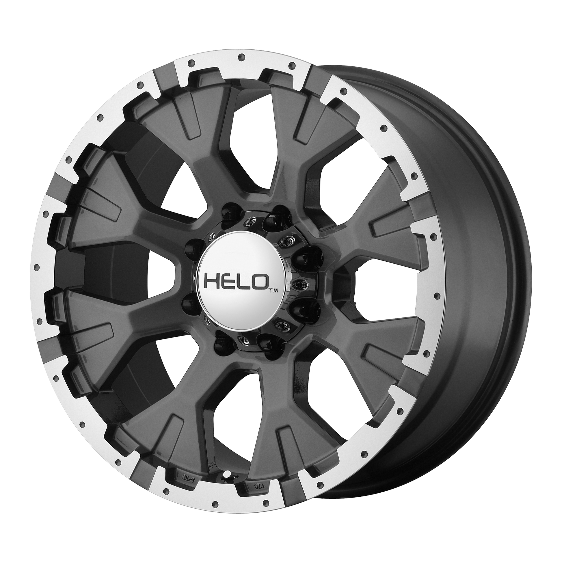 Helo HE878 18X9 -12 8X170/8X6.7 Dark Silver With Machined Flange