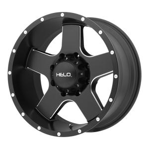 Helo HE886 17X9 -12 5X127/5X5.0 Satin Black With Milled Spokes and Flange
