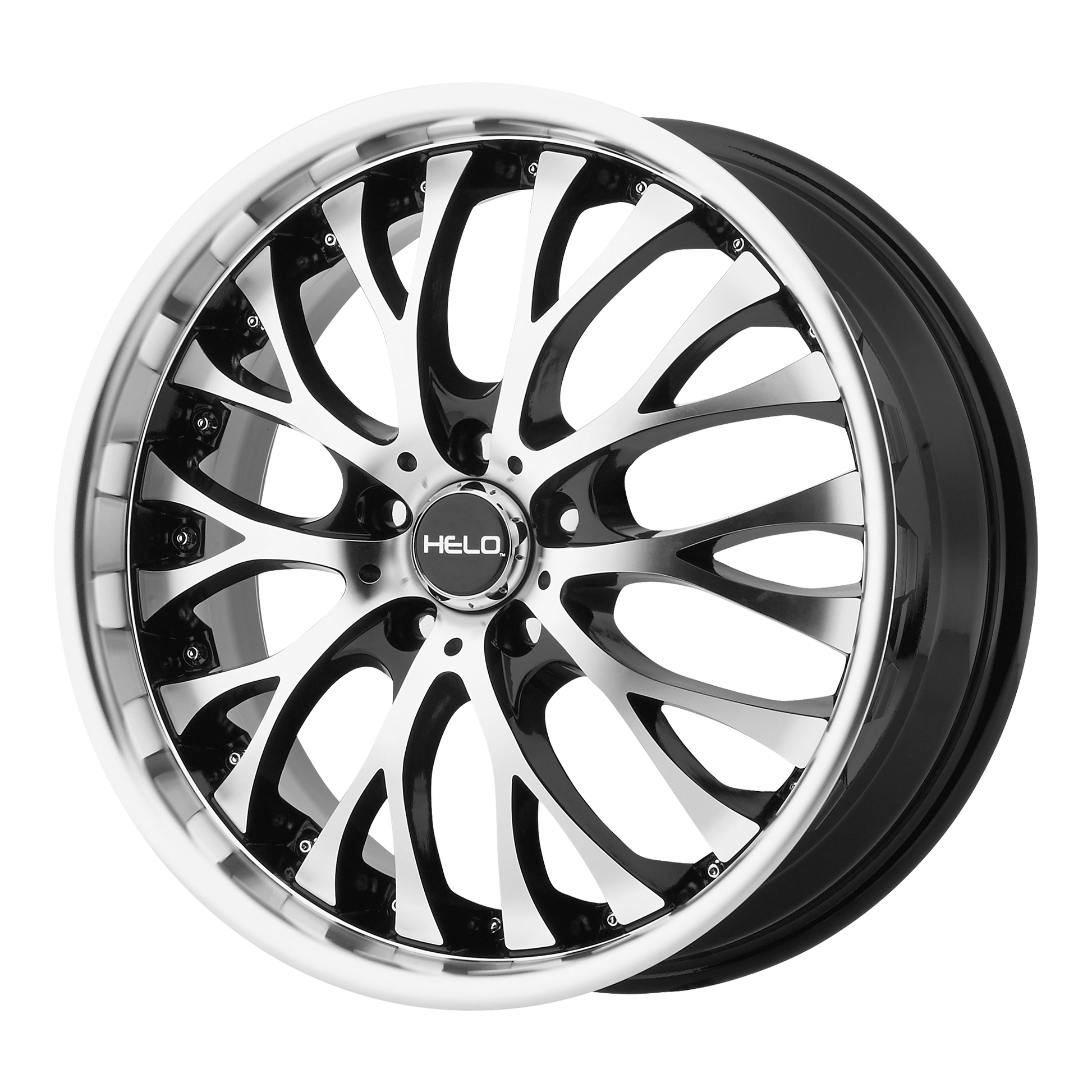 Helo HE890 22X8.5 20 5X115/5X115 Gloss Black Machined Face