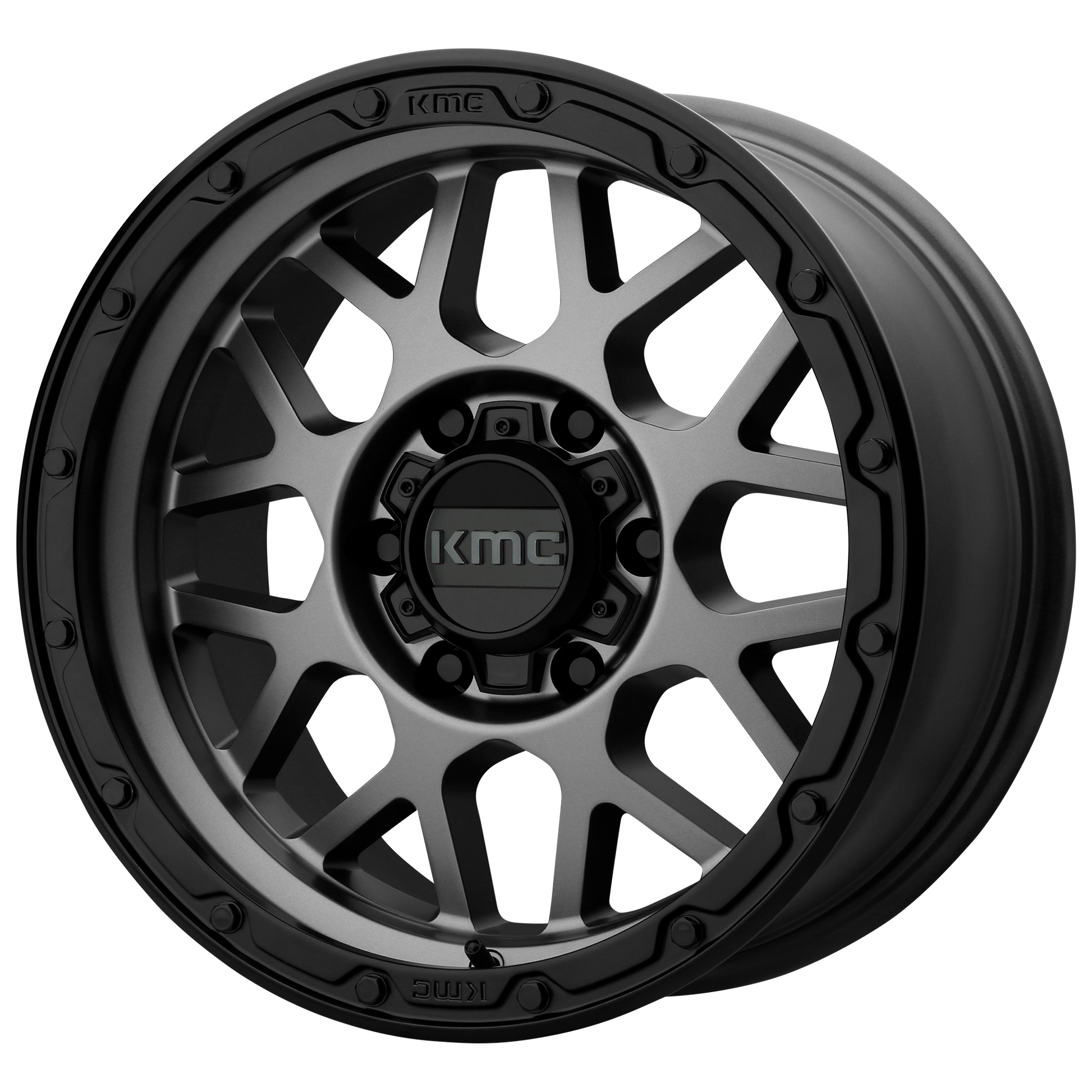 KMC KM535 GRENADE OFF-ROAD 17x9 -12 5x127/5x5.0 Matte Gray Matte Black Lip