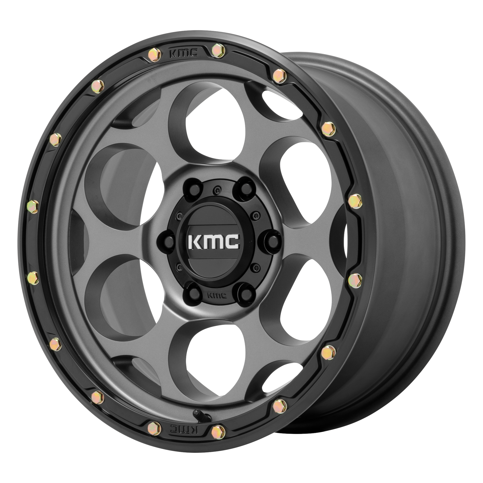 KMC KM541 DIRTY HARRY 17X8.5 0 5X127/5X5.0 Satin Gray With Black Lip