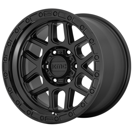 KMC KM544 MESA 17X8.5 0 5X127/5X5.0 Satin Black With Gloss Black Lip